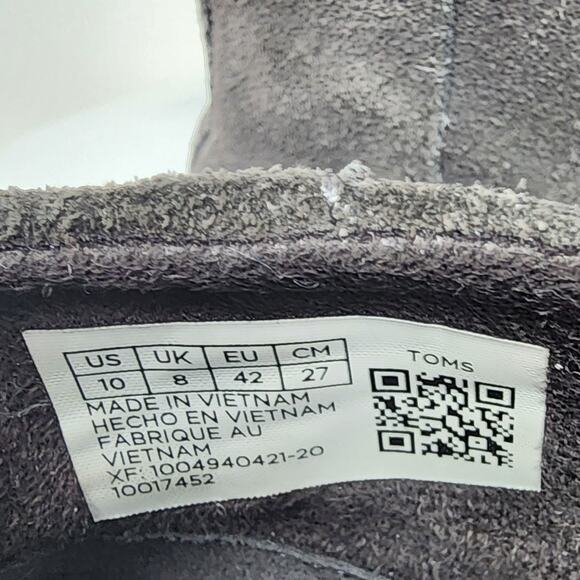 TOMS Bryce Chukka Sneaker Women 10 Grey Suede High Top Pull On Shoes 10017452 - Picture 10 of 11